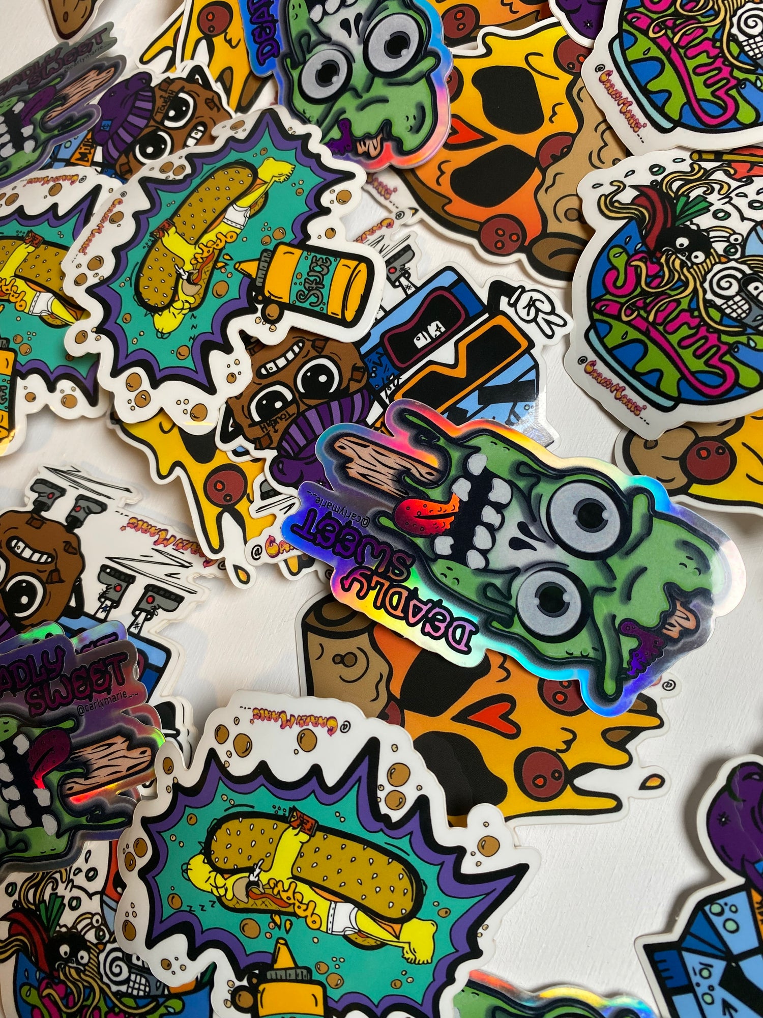 Colourful Cartoon Stickers by Carly Marie